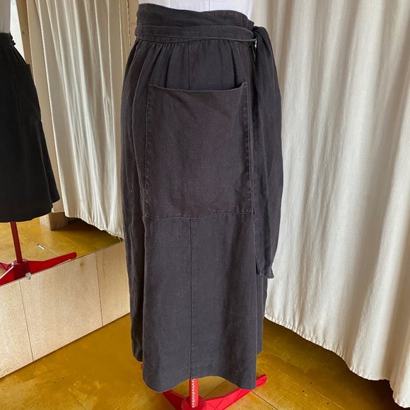 Horses Atelier Grey Linen Patch Pocket Skirt Size 3 - Picture 3 of 8